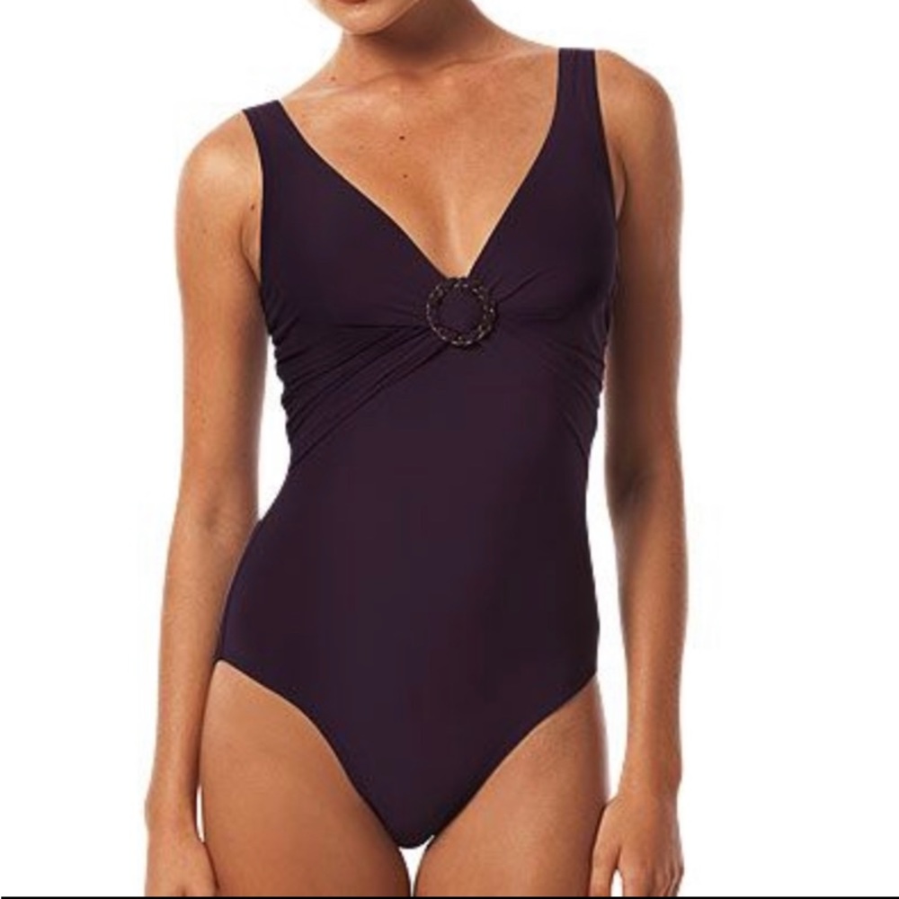 Karla Colletto Buckle Surplice Slimming Underwire One Piece